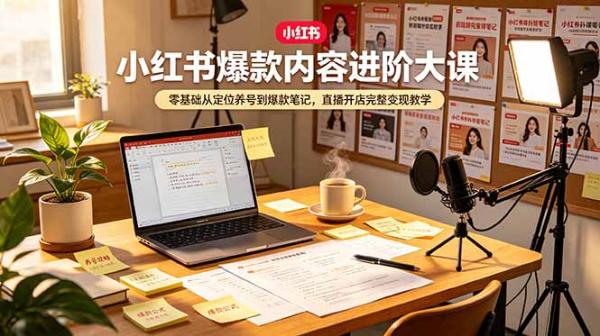 图片[1]-小红书爆款内容进阶大课，零基础从定位养号到爆款笔记，直播开店完整变现教学-一鸣资源网