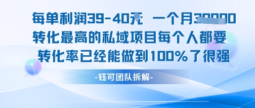 每单利润40一个月7k+转化最高的私域项目,每个人都要的产品转化率已经能做到100%-一鸣资源网
