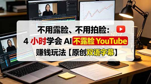 不用露脸、不用拍脸：4 小时学会 AI 不露脸 YouTube 赚钱玩法【原创双语字幕】-一鸣资源网