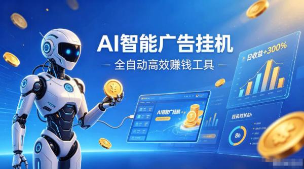 AI智能广告挂G，在家自动賺收益，全程无需人工操作、不用直播、不用拉人【揭秘】-一鸣资源网