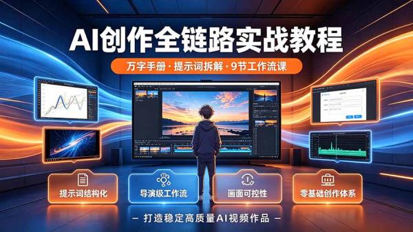 图片[1]-AI创作全链路实战教程｜万字手册·提示词拆解·9节工作流课，打造稳定高质量AI视频作品-一鸣资源网