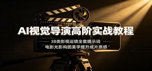 AI视觉导演高阶实战教程：38类影视运镜全套提示词，电影光影构图美学提升成片质感-一鸣资源网
