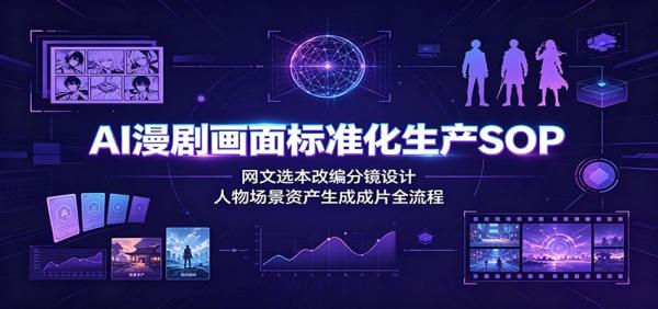 AI漫剧画面标准化生产SOP：网文选本改编分镜设计，人物场景资产生成成片全流程-一鸣资源网
