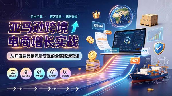 亚马逊0-1孵化特训营8期：从注册风控到稳定日出千单实战，规避审核封店风险，标准化执行流程落地-一鸣资源网
