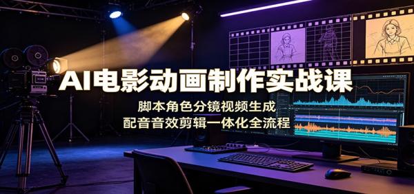 AI电影动画制作实战课：脚本角色分镜视频生成，配音音效剪辑一体化全流程-一鸣资源网