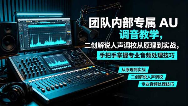 某大佬团队内部专属 AU 调音教学，二创解说人声调校从原理到实战，手把手掌握专业音频处理技巧-一鸣资源网