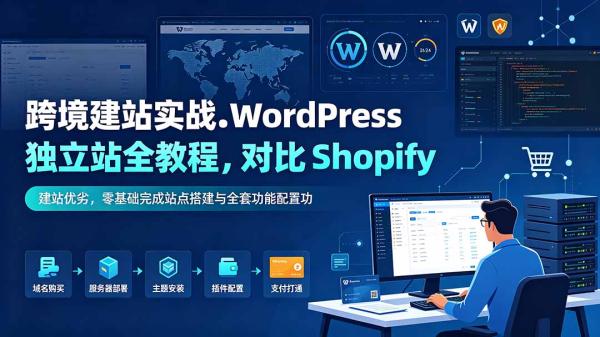 跨境建站实战：WordPress 独立站全教程，对比 Shopify 建站优劣，零基础完成站点搭建与全套功能配置-一鸣资源网