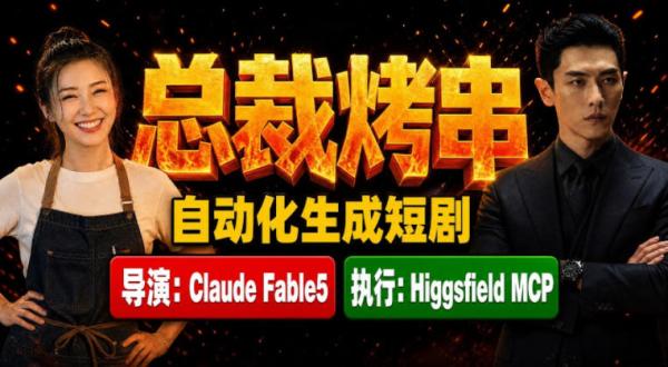 Claude Fable5担任导演+Higgsfield MCP落地执行｜《总裁烤串》真人质感短剧全自动AI生成全流程教学-一鸣资源网