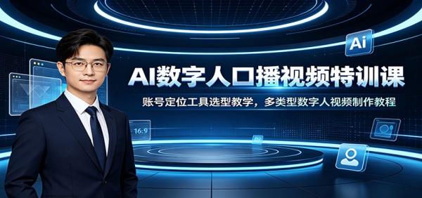 AI数字人口播视频特训课：账号定位工具选型教学，多类型数字人视频制作教程-一鸣资源网