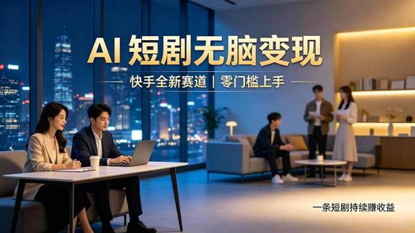 别乱找副业了，快手 AI 短剧零门槛长久被动增收-一鸣资源网