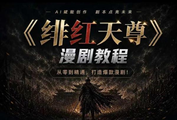 绯红天尊AI漫剧系统教程｜从零入门到精通，工具运用+剧本创作+爆款逻辑+提示词素材+镜头剪辑，全套爆款漫剧落地实战课-一鸣资源网