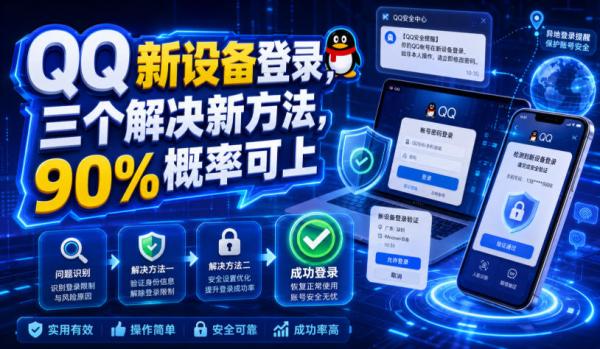QQ新设备登录，三个解决新方法，90%概率可上-一鸣资源网