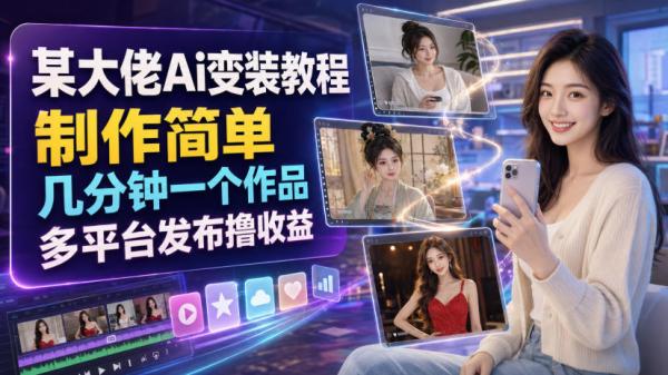 图片[1]-某大佬Ai变装教程，制作简单，几分钟一个作品，多平台发布撸收益-一鸣资源网
