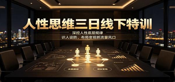 人性思维三日线下特训：深挖人性底层规律，识人设防、布局变现抓流量风口-一鸣资源网
