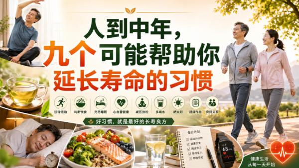 付费文章：人到中年，九个可能帮助你延长寿命的习惯-一鸣资源网
