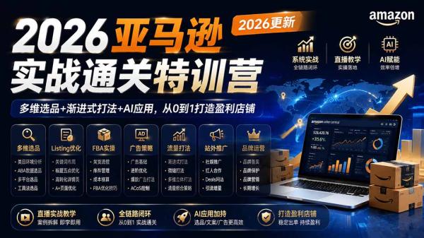 图片[2]-2026亚马逊实战通关特训营-2026更新，多维选品+渐进式打法+AI应用，从0到1打造盈利店铺-一鸣资源网