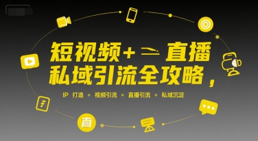 图片[1]-短视频+直播私域引流全攻略，IP打造 +视频引流 +直播引流 +私域沉淀-一鸣资源网