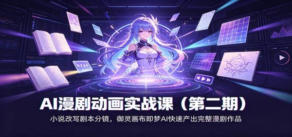 AI漫剧动画实战课(第二期)：小说改写剧本分镜，御灵画布即梦AI快速产出完整漫剧作品-一鸣资源网