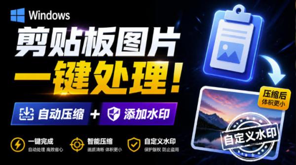 图片[1]-Windows剪贴板复制图片后，体积会暴涨数百倍？剪贴板图片一键自动压缩及添加水印工具-一鸣资源网