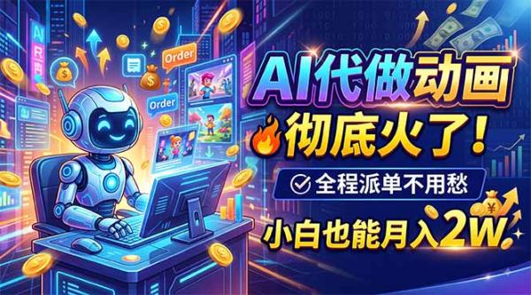 AI代做动画，彻底火了！全程派单不用愁，小白也能月入2W-一鸣资源网