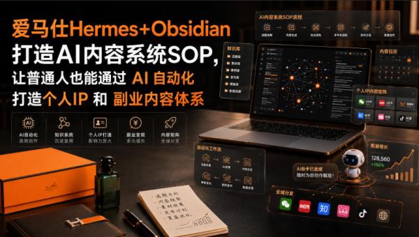 图片[1]-爱马仕Hermes+Obsidian打造AI内容系统SOP，让普通人也能通过 AI 自动化打造个人IP 和 副业内容体系-一鸣资源网