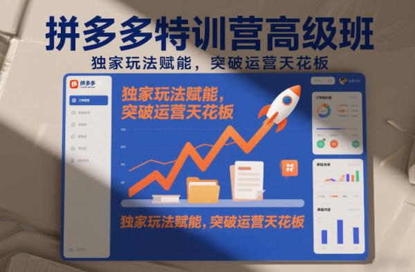 拼多多特训营高阶班，独家玩法赋能，突破运营天花板(更新260819)-一鸣资源网