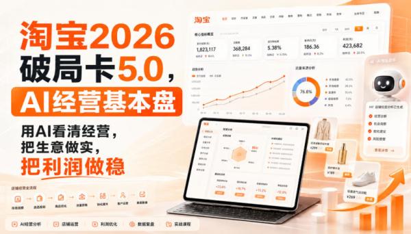 智篆商业-淘宝2026破局卡5.0，AI经营基本盘，用AI看清经营，把生意做实，把利润做稳-一鸣资源网