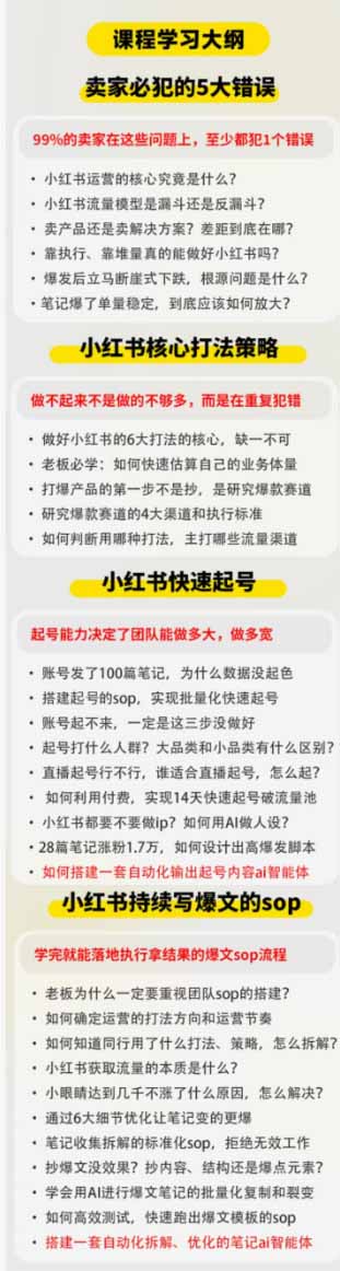 图片[3]-小红书高利润AI经营课2026年7.18-20：起号+爆文+付费+达人+私域，利用AI与SOP实现团队人效翻倍增长-一鸣资源网