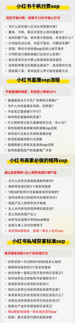 小红书高利润AI经营课2026年7.18-20：起号+爆文+付费+达人+私域，利用AI与SOP实现团队人效翻倍增长-一鸣资源网