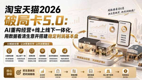 图片[1]-淘宝天猫2026破局卡5.0：AI重构经营+线上线下一体化，用数据看清生意并搭建稳定利润基本盘-一鸣资源网