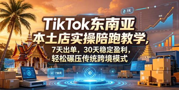 TikTok东南亚本土店实操陪跑教学，7天出单，30天稳定盈利，轻松碾压传统跨境模式(更新0819)-一鸣资源网