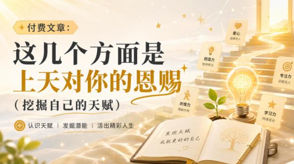 付费文章：这几个方面是上天对你的恩赐(挖掘自己的天赋)-一鸣资源网