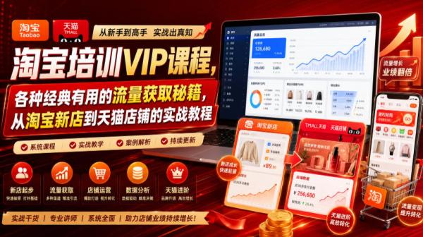 图片[1]-淘宝培训VIP课程，各种经典有用的流量获取秘籍，从淘宝新店到天猫店铺的实战教程(更新08月20日)-一鸣资源网