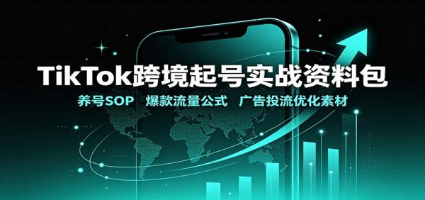 TikTok跨境起号实战资料包：养号SOP，爆款流量公式，广告投流优化素材-一鸣资源网