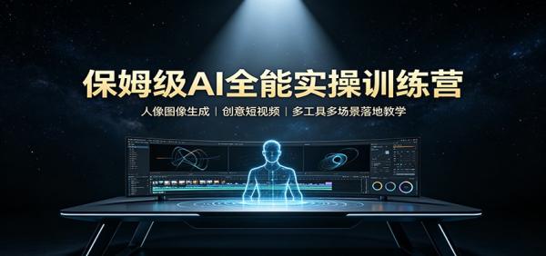 保姆级AI全能实操训练营：人像图像生成，创意短视频，多工具多场景落地教学-一鸣资源网