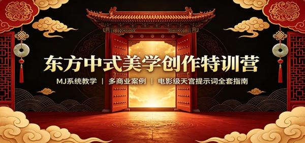 东方中式美学创作特训营：MJ系统教学，多商业案例，电影级天宫提示词全套指南-一鸣资源网
