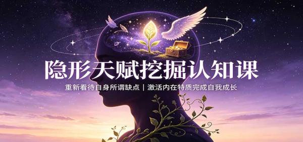 隐形天赋挖掘认知课：重新看待自身所谓缺点，激活内在特质完成自我成长-一鸣资源网