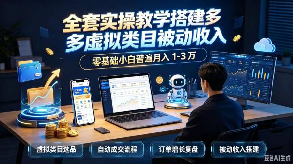 全套实操教学搭建多多虚拟类目被动收入，零基础小白普遍月入 1-3 万-一鸣资源网