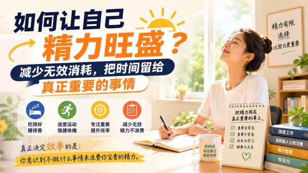 图片[1]-付费文章：如何让自己精力旺盛？减少无效消耗，把时间留给真正重要的事情-一鸣资源网