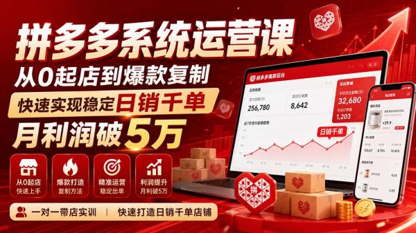 拼多多系统运营课(更新8月-一鸣资源网
