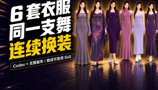同一支舞，6套衣服按顺序切换：我把服装换装视频做成了一个Skill-一鸣资源网