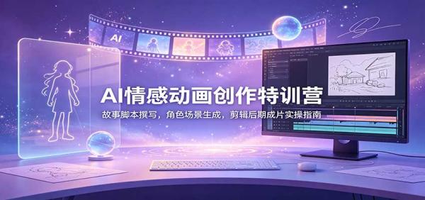 AI情感动画创作特训营：故事脚本撰写，角色场景生成，剪辑后期成片实操指南-一鸣资源网