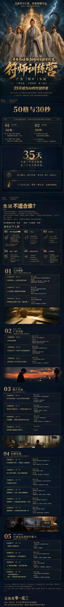 符师训练营-35天成为AI时代创作者，广告+短片+漫剧+智能体四大实战方向，掌握从创意到上线的完整工作流-一鸣资源网