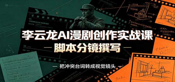 李云龙AI漫剧创作实战课：角色人设还原，脚本分镜撰写，AI漫剧成片完整制作教学-一鸣资源网