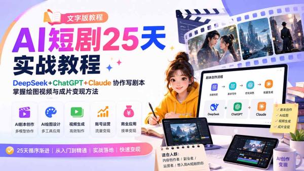 图片[1]-AI短剧25天实战教程(文字版教程-一鸣资源网