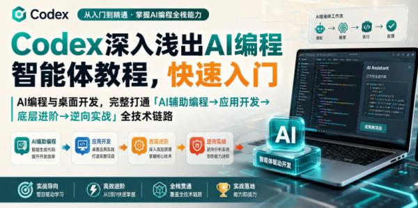 Codex深入浅出AI编程智能体教程，快速入门AI编程与桌面开发，打通「AI辅助编程→应用开发→底层进阶→逆向实战」全技术链路-一鸣资源网