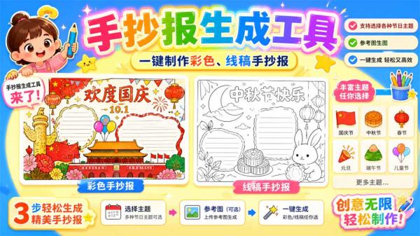 图片[1]-手抄报批量生成工具来了，完全免费，告别豆包生图，这个高清无水印-一鸣资源网