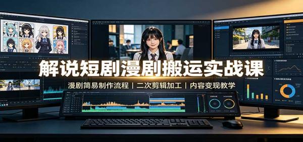 图片[1]-解说短剧漫剧搬运实战课：漫剧简易制作流程，二次剪辑加工，内容变现教学-一鸣资源网