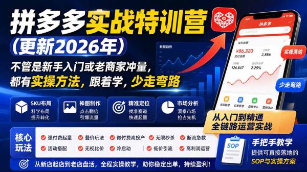 图片[1]-拼多多实战特训营(更新26年9月-一鸣资源网