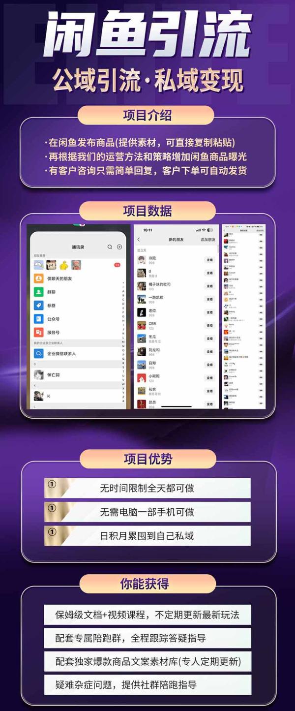 闲鱼公域引流私域变现实战课：一部手机从零学习养号、选品、商品发布、每日运营与客户承接完整方法-一鸣资源网